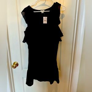 NWT J. Crew Factory Small Black Ruffle Dress